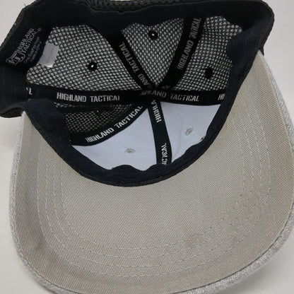 Highland Tactical Baseball Cap Gray Black One Size USA Flag Patch Mesh Back
