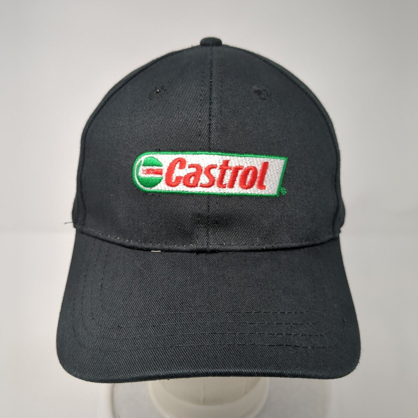 Castrol Strapback Hat Black One Size Adjustable Embroidered 6 Panel