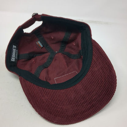 George's Cycles 5 Panel Red Hat One Size Corduroy Boise Idaho Slideback