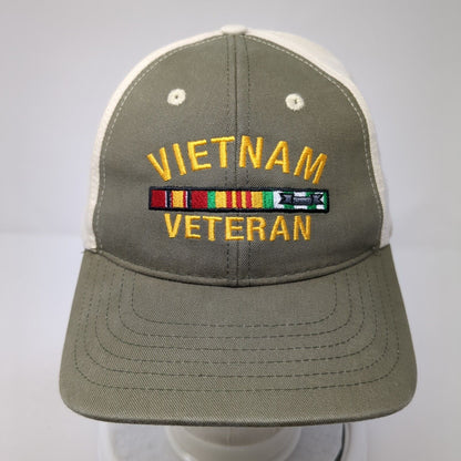 Vietnam Veteran Strapback Hat Brown One Size Colorblock Adjustable