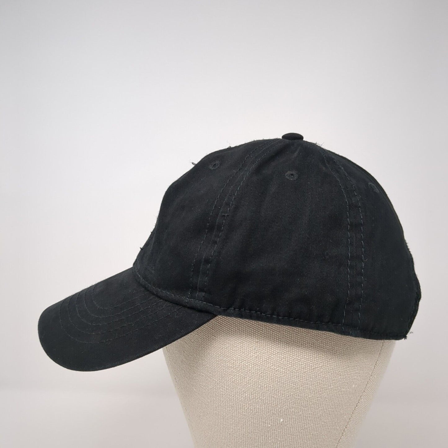 Unbranded Slideback Hat Black Soot 6 Panel Vent Holes Blank Outdoor