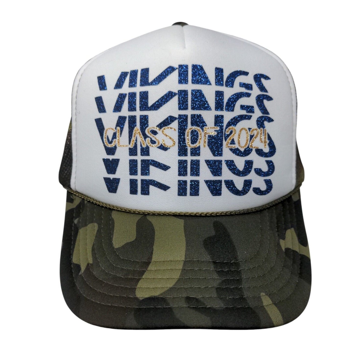 Vikings Class Of 2024 Snapback Rope Trucker Hat Camo OSFM Mesh Back Otto