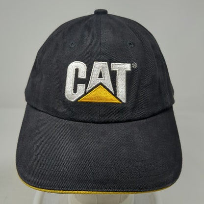 CAT Baseball Cap Black Yellow One Size Slideback Logo Cotton Sandwich Brim Hat