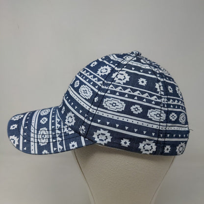 Unbranded Boy's Snapback Hat Blue White Size OS Graphic Aztec Logo