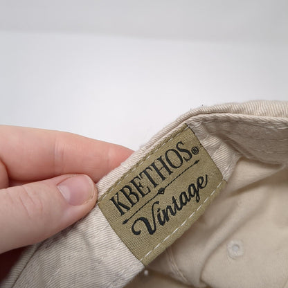 The Adventure Begins Strapback Hat Tan OS Adjustable Distressed KB ETHOS Vintage