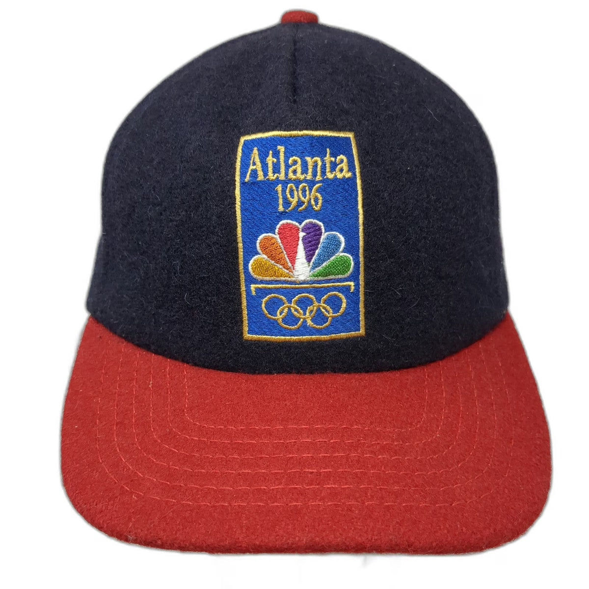 Blue Red 5 Panel Hat One Size Atlanta 1996 Olympics NBC Peacock Rings USA