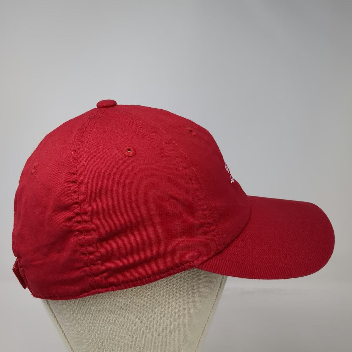 American Needle Baseball Cap Red One Size Strapback Sandy Burr Golf School Hat
