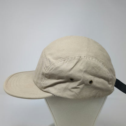 Big Accessories 5 Panel Beige One Size Slideback Flat Brim Cotton Blank Hat