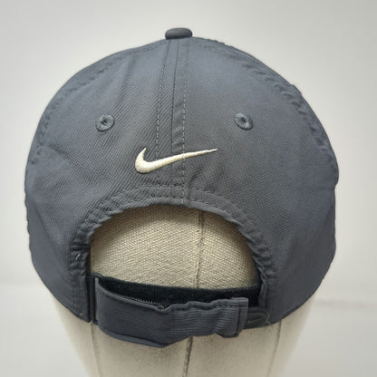 Nike Baseball Cap Gray One Size Strapback Embroidered Swoosh Logo Hat Polyester