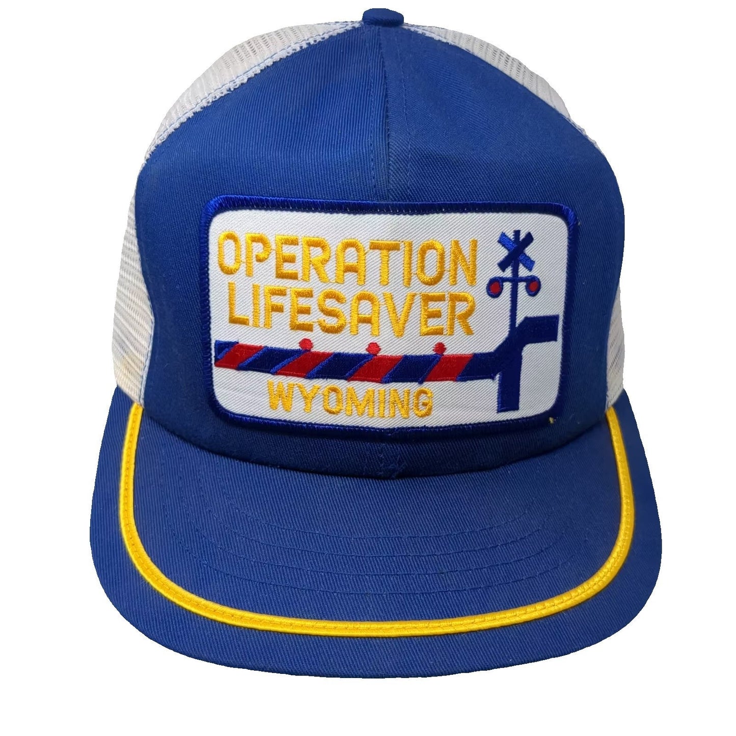 Operation Lifesaver Wyoming Blue Trucker Hat OS Embroidered Patch Adjustable