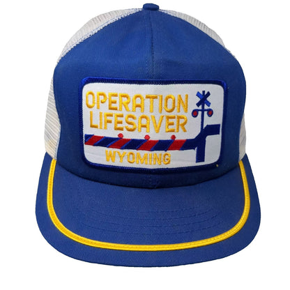 Operation Lifesaver Wyoming Blue Trucker Hat OS Embroidered Patch Adjustable