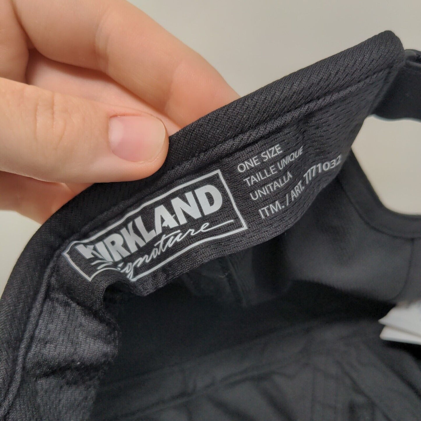 Kirkland Signature Strapback Hat Black One Size Adjustable Breathable 6 Panel
