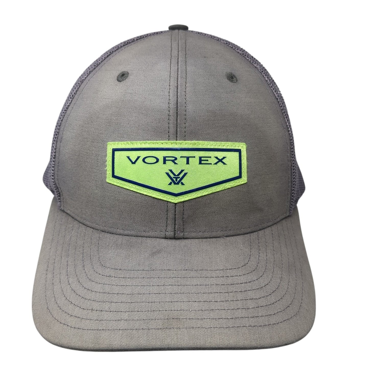 Vortex Snapback Trucker Hat Gray One Size Adjustable Breathable Mesh Back