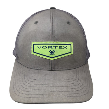 Vortex Snapback Trucker Hat Gray One Size Adjustable Breathable Mesh Back