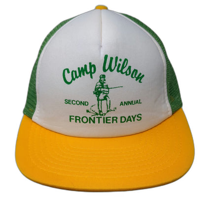 Sportcap Trucker Hat White Green Yellow L Camp Wilson Frontier Days Mesh Print