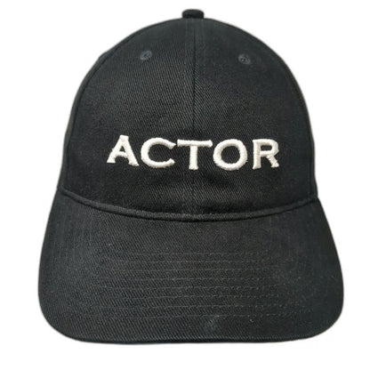 Warner Bros Studios Actor Logo Baseball Cap Black One Size Hat Slideback Buckle