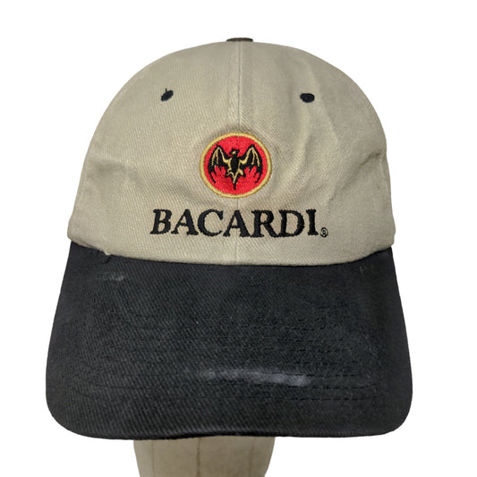 Bacardi Men's Slideback Hat Tan Black Embroidered Rum Logo Adjustable