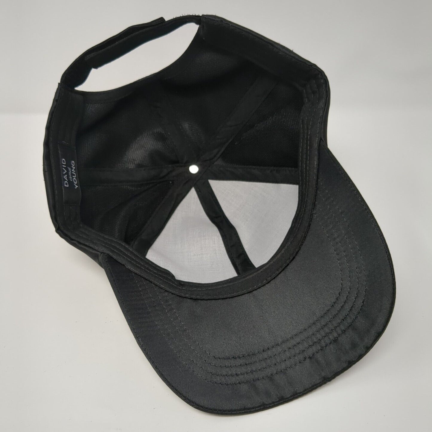 David And Young Strapback Hat Black One Size Adjustable Blank 6 Panel