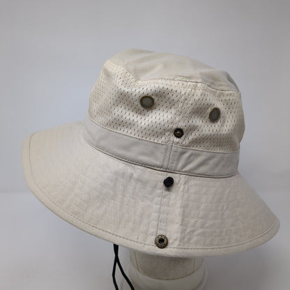 CSI Bucket Hat Tan One Size Adjustable Chin Strap Foldable Brim Outdoor