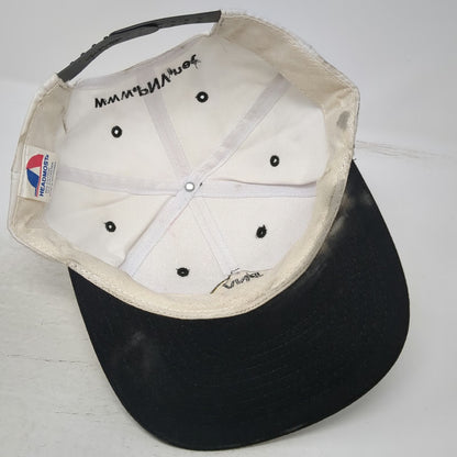 Headmost Snapback White One Size PNV Road Sign Logo Black Contrast Brim Hat