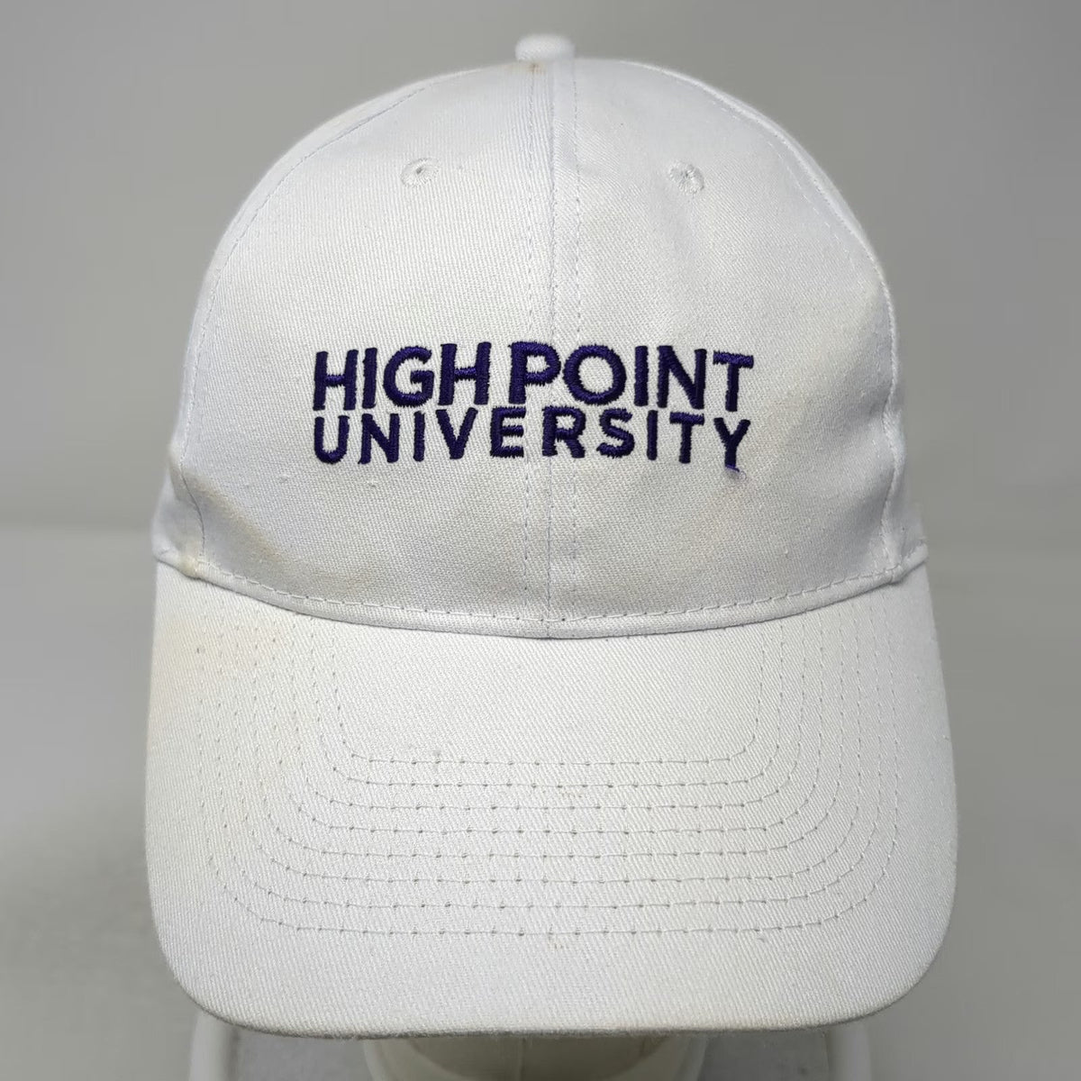 High Point University Baseball Cap White One Size Purple Mascot Strapback Hat