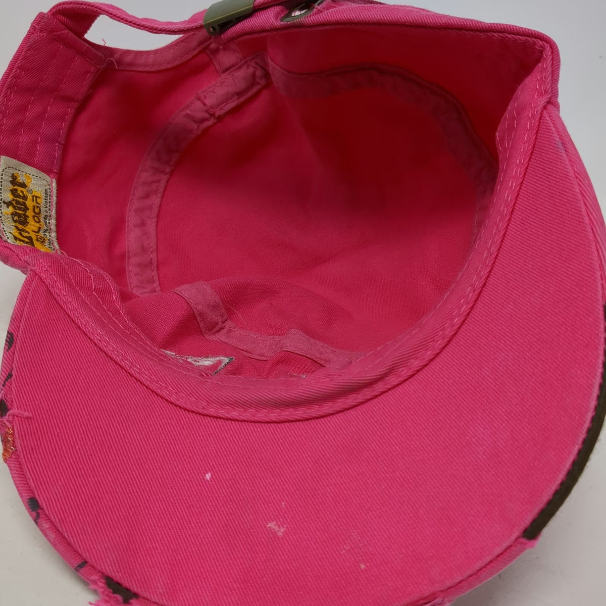 Leader LOGA Army Cap Pink One Size Cross Rhinestone Distressed Filigree Hat
