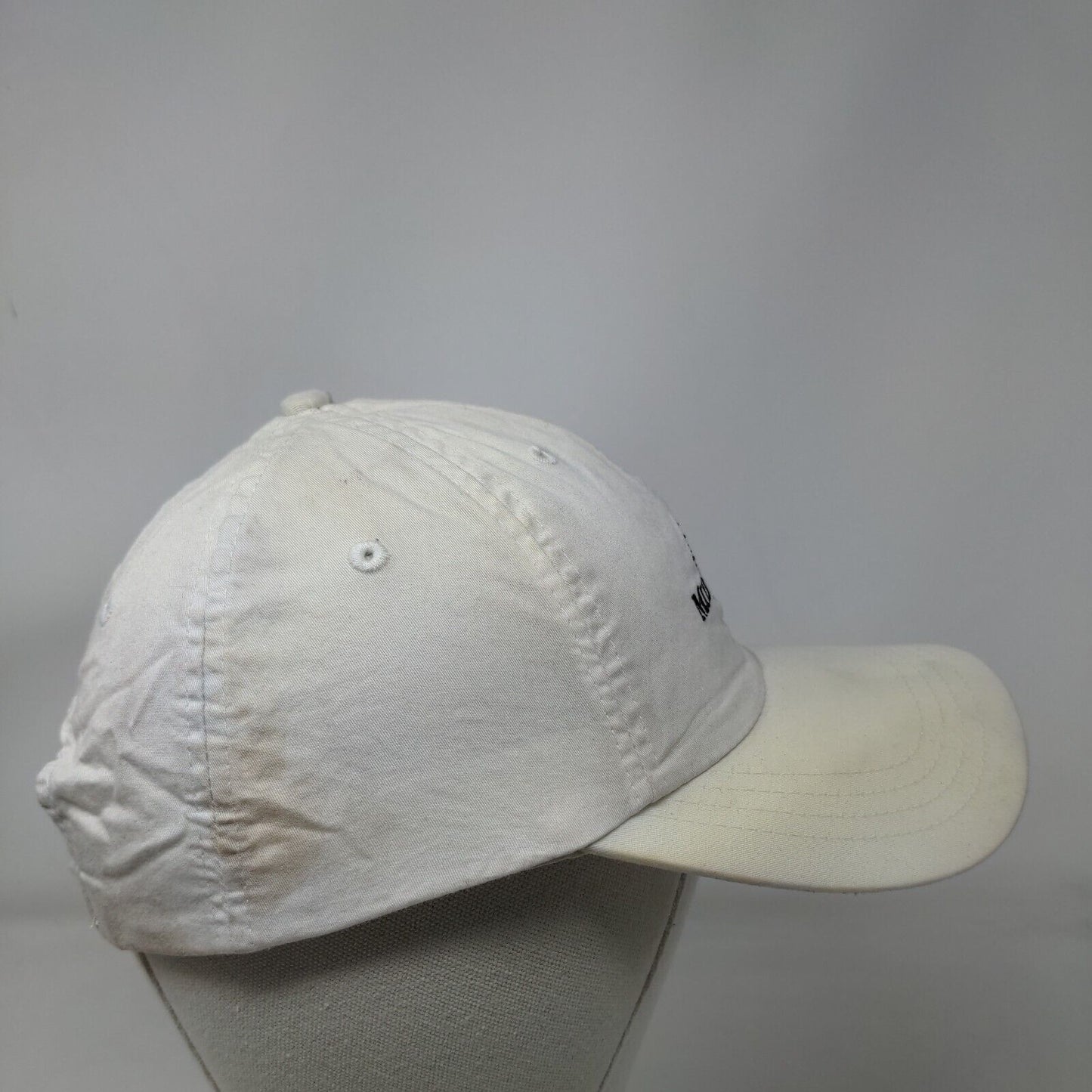 Mid Pines Strapback Hat Cream OSFA Adjustable Embroidered 6 Panel Imperial