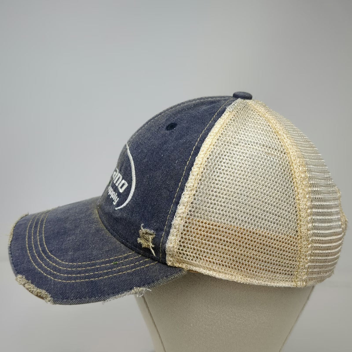 Headmost Blue Trucker Hat One Size Pantano Outdoor Supply Distressed Snapback