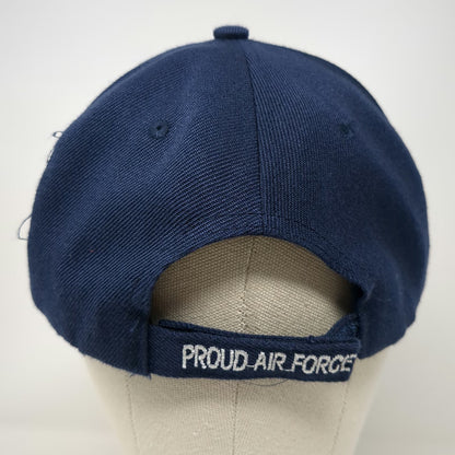 Blue Baseball Cap One Size Proud Air Force USAF Silver Embroidery Strapback Hat