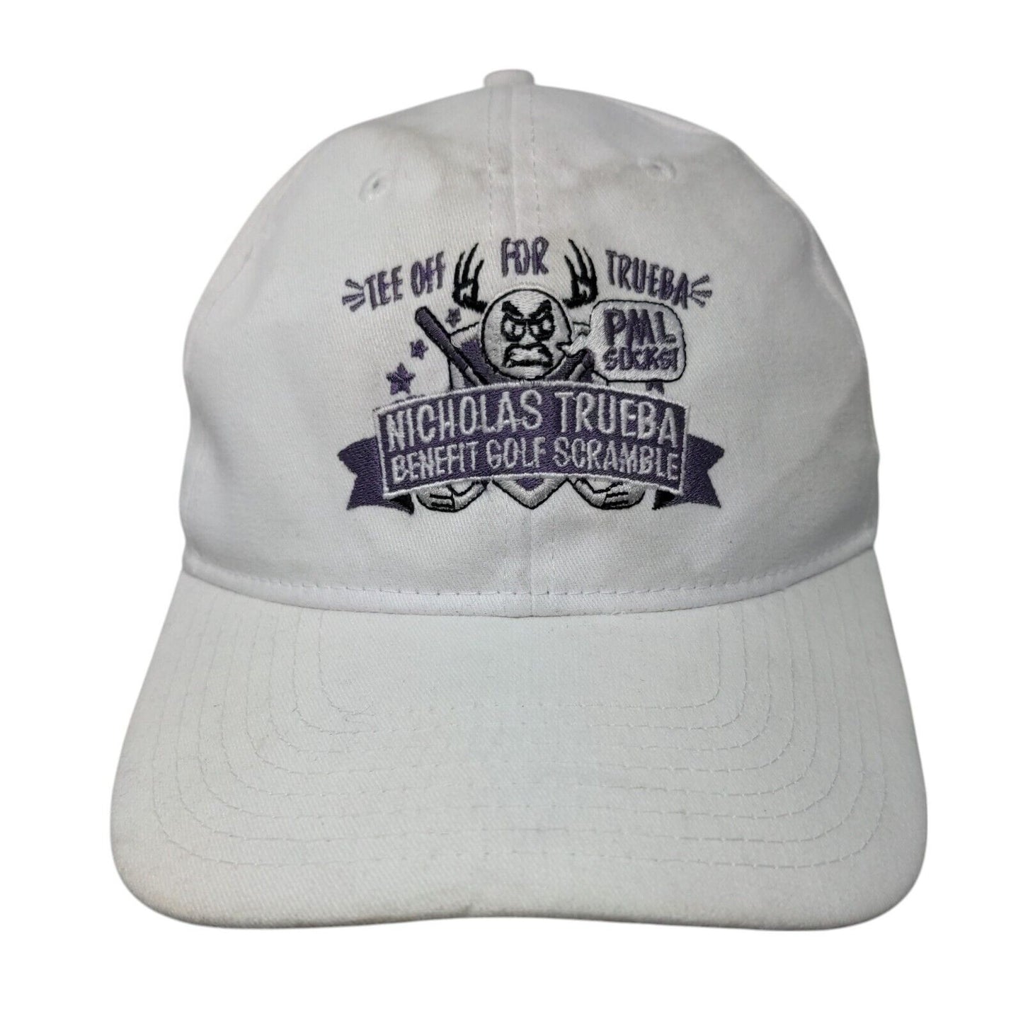 Nicholas Trueba Benefit Golf Scramble Strapback Hat White OSFM Hit Wear