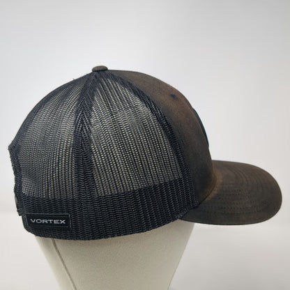 Vortex Trucker Hat Black One Size Mesh Back Mountain Patch Snapback Outdoors
