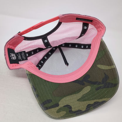 Cult of Individuality Pink Camo Trucker Hat One Size Slogan Patch Mesh Back