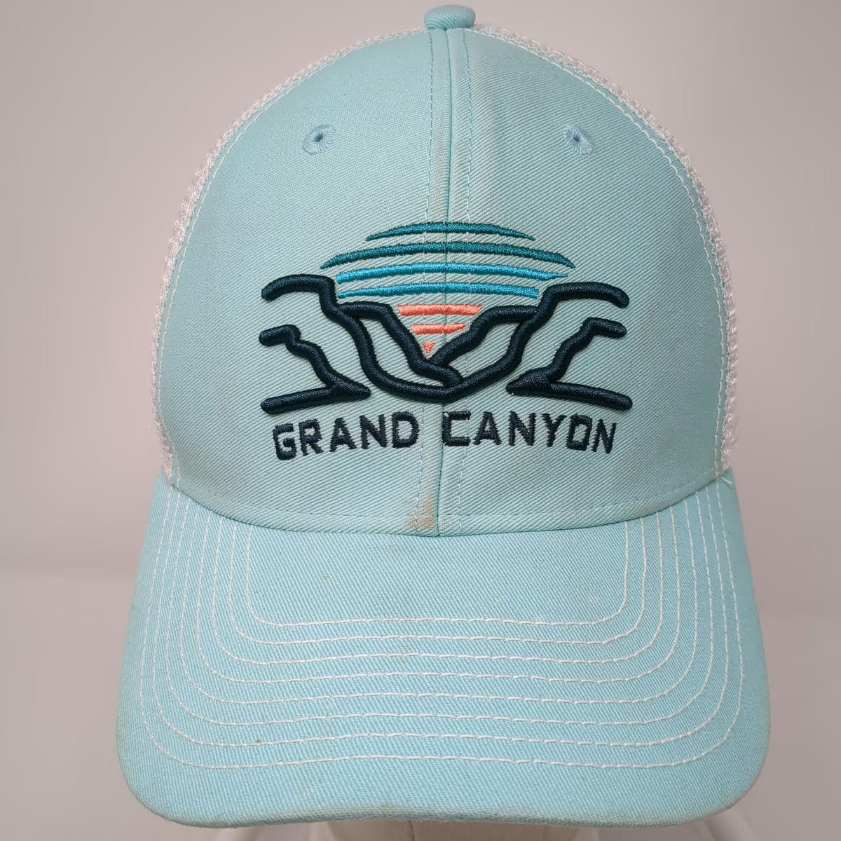 Ouray Trucker Hat Blue One Size Grand Canyon Embroidered Mesh Snapback Hiking