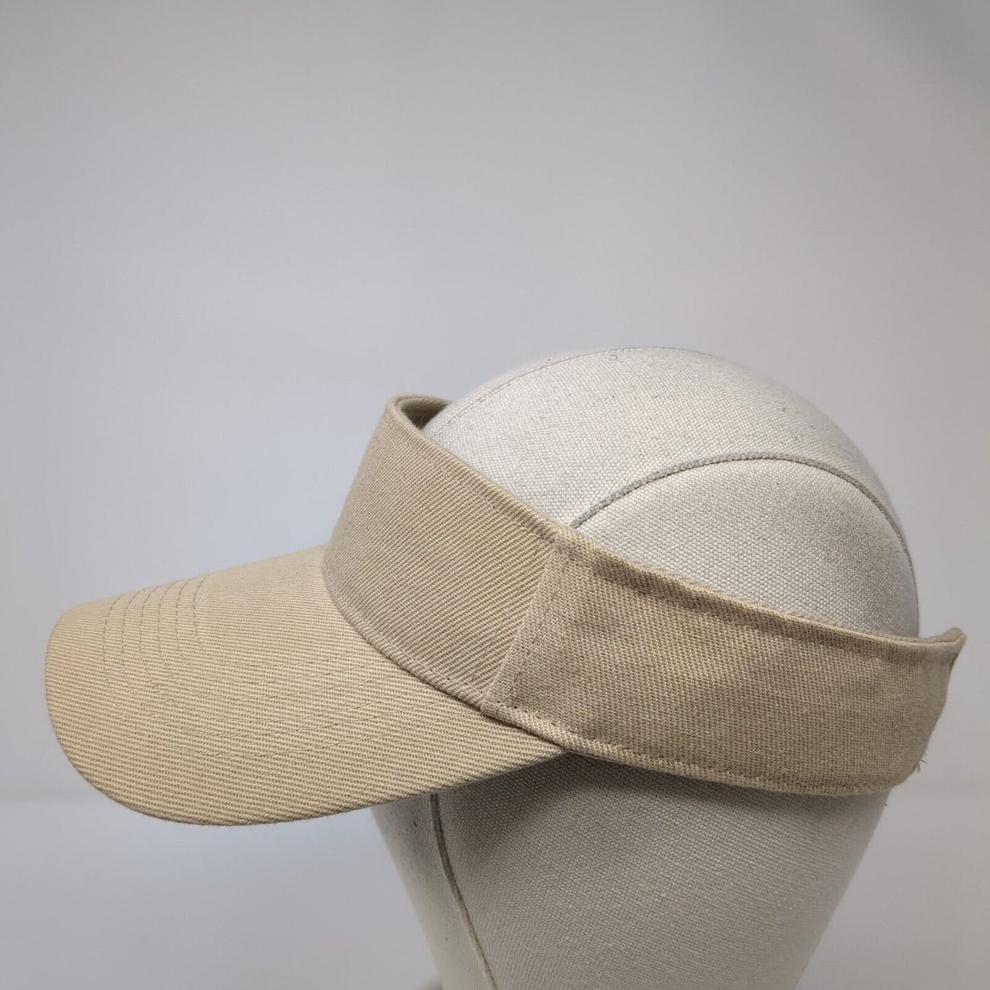 Unbranded Strapback Sun Visor Hat Tan One Size Adjustable Lightweight Blank