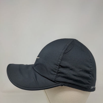 Nike Swoosh Strapback Hat Black OSFM Embroidered Dri-Fit Featherlight