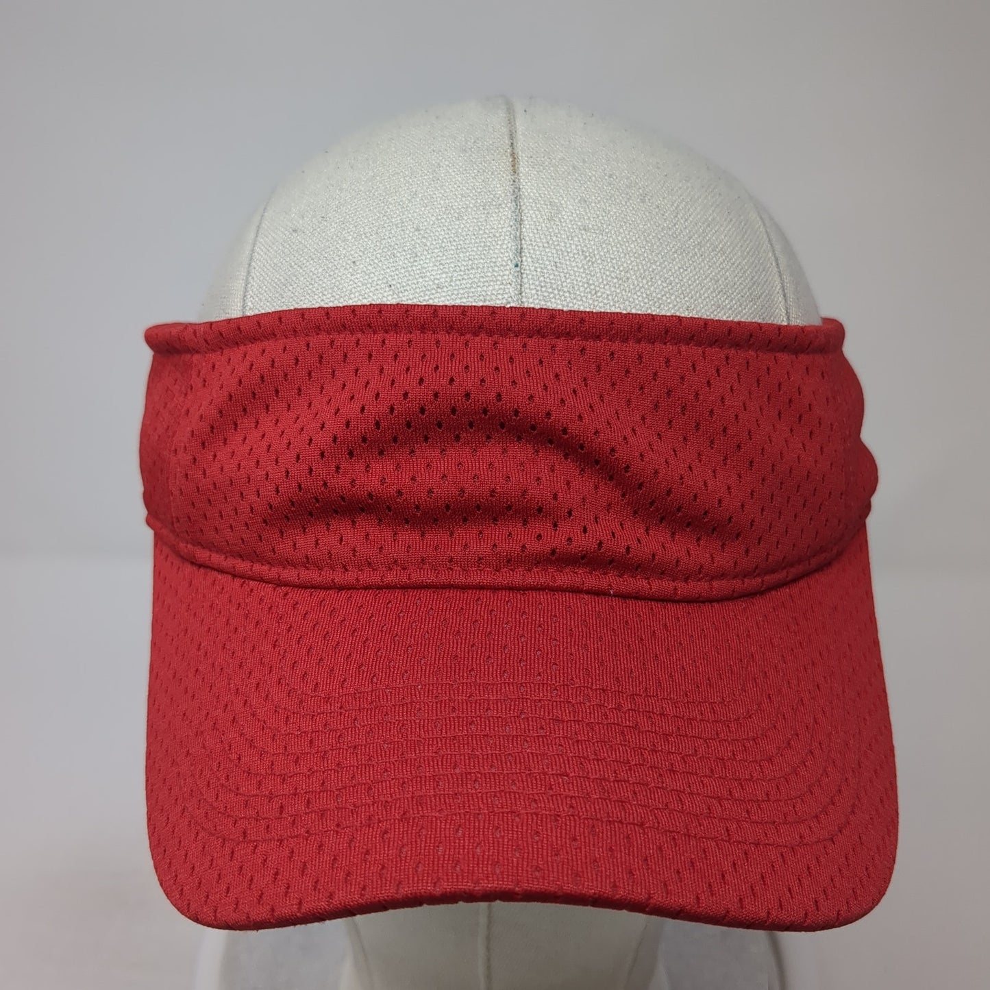 Augusta Sportswear Strapback Sun Visor Hat Red One Size Adjustable Blank