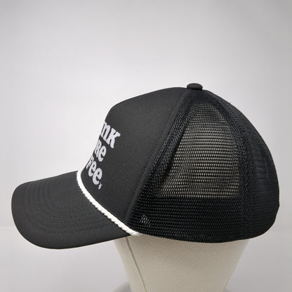 Drink More Coffee Snapback Rope Trucker Hat Black One Size Adjustable