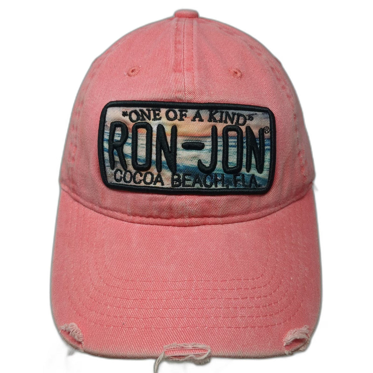 Ron Jon Surf Shop Baseball Cap Pink One Size Beach Sunset Distressed Patch Hat