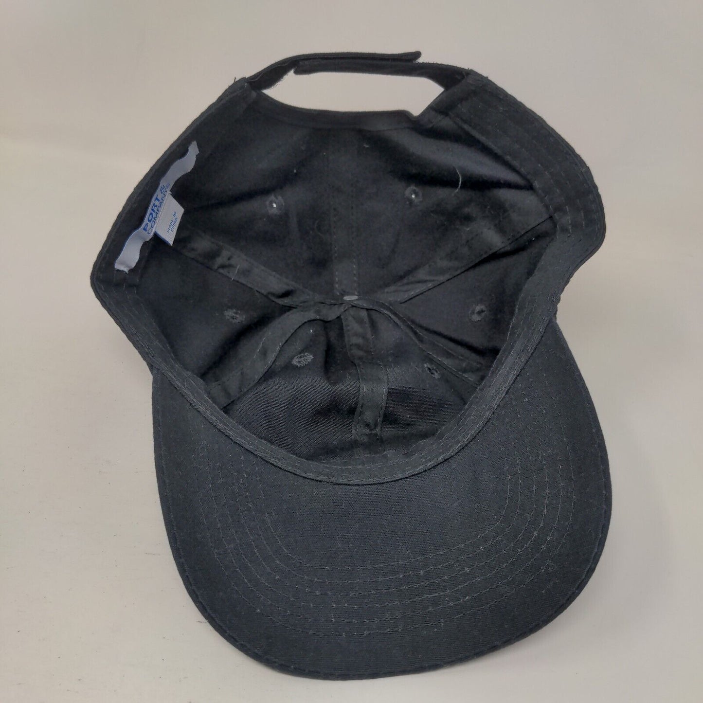 BHM1 Strapback Hat Black One Size Adjustable 6 Panel Port & Company