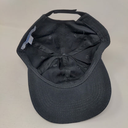 BHM1 Strapback Hat Black One Size Adjustable 6 Panel Port & Company