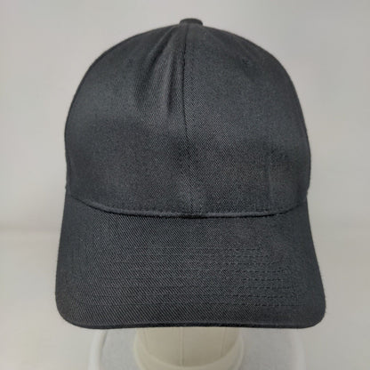 Flexfit Yupoong Fitted Hat Black Small-Medium Solid 6 Panel Blank