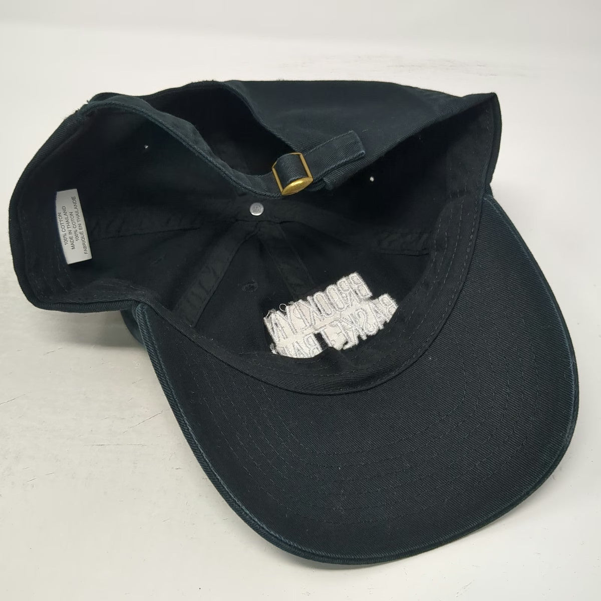 Brooklyn Basketball Baseball Cap Black One Size Cotton Slideback Hat Buckle Brim
