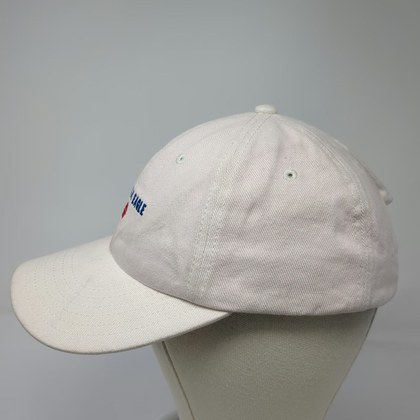American Eagle Baseball Cap Beige One Size Embroidered Logo Twill Slideback Hat