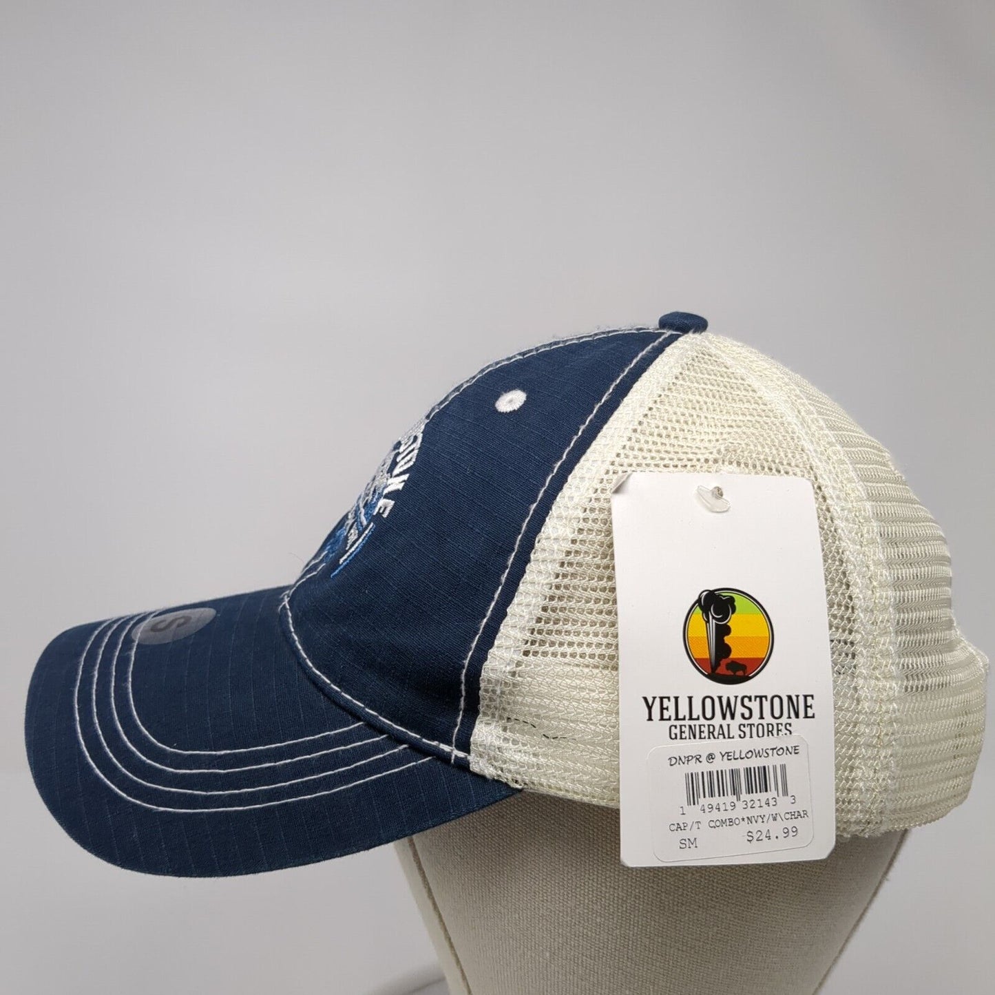 Yellowstone National Park Snapback Trucker Hat Blue Small 6 Panel W/Tags