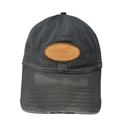 Life Is Good Patch Strapback Hat Gray One Size Adjustable 6 Panel