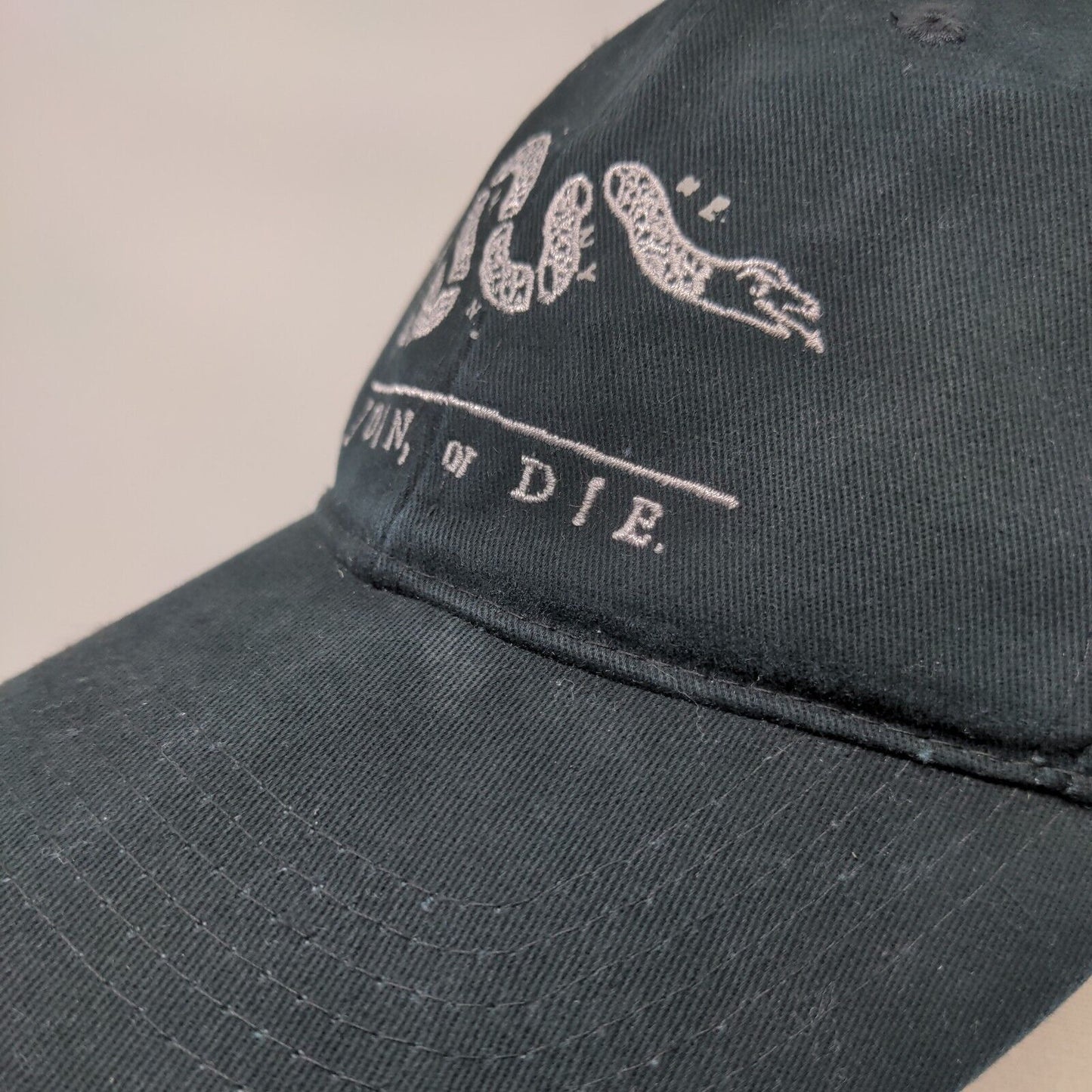 Join Or Die Strapback Hat Black OSFA Adjustable Embroidered 6 Panel Rothco