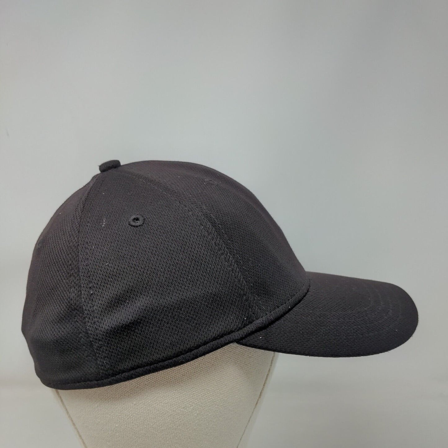 Athletic Works Fitted Hat Rich Black Small/Medium Vent Holes 6 Panel