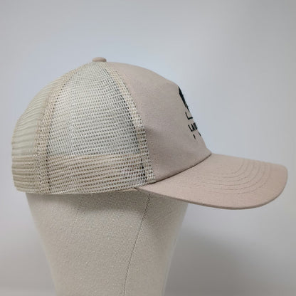 Hit Trucker Hat Beige One Size Launch Pad Logo Mesh Snapback Cap Graphic Cotton