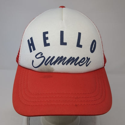 Hello Summer Snapback Mesh Back Trucker Hat Red One Size Billabong