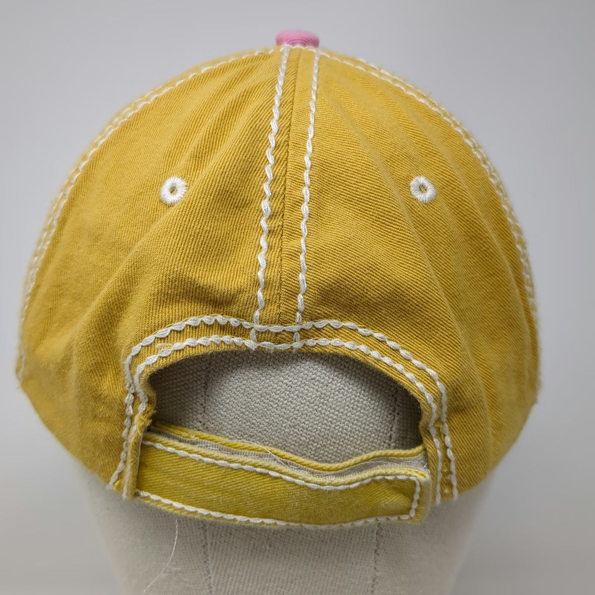 Cotton & Beach Baseball Cap Pink Blue Yellow One Size Riviera Maya Distressed